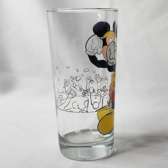 Disney Vintage Mickey Mouse Drinking Glass Champion Title Belt Headband - Picture 2 of 8